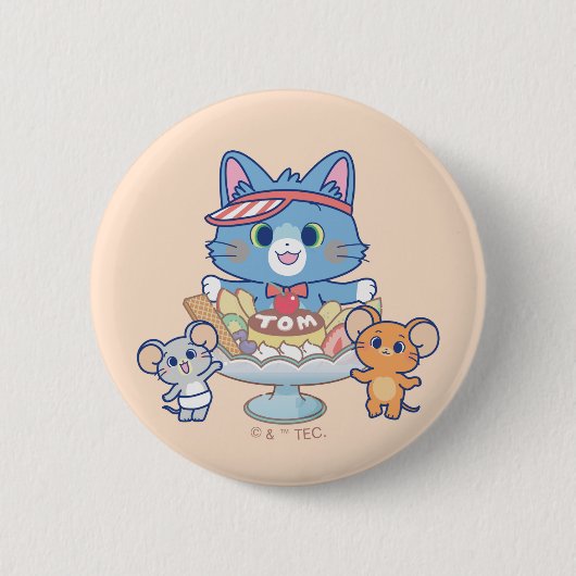 Badge Rond 5 Cm Anime Tom, Jerry et Tuffy Dessert Parlor (Devant)