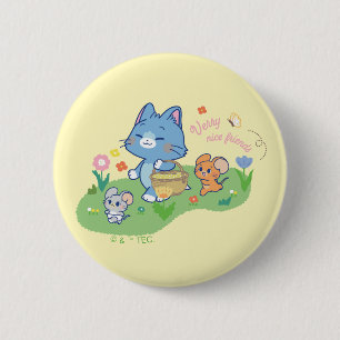 Badge Rond 5 Cm Anime Tom, Jerry et Tuffy Picnic