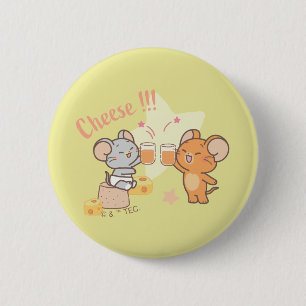 Badge Rond 5 Cm Anime Tuffy et Jerry Cheese au fromage