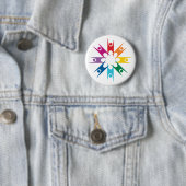 Badge Rond 5 Cm Anneau d'arc-en-ciel des humanistes (En situation)