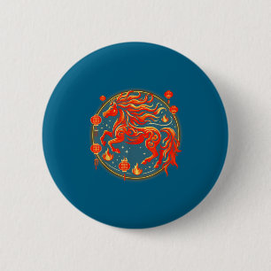 Badge Rond 5 Cm Année Cheval Chinois 1