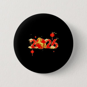 Badge Rond 5 Cm Année Cheval Chinois Heureux