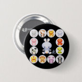 Badge Rond 5 Cm Année chinoise de zodiaque du lapin (Devant & derrière)