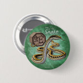 Badge Rond 5 Cm Année chinoise du zodiaque de l'art serpent (Devant & derrière)