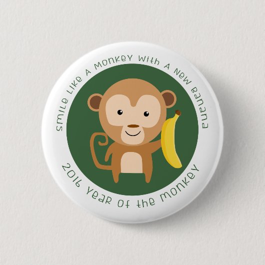 Badge Rond 5 Cm Année de 2016 singes (Devant)