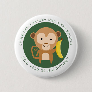 Badge Rond 5 Cm Année de 2016 singes
