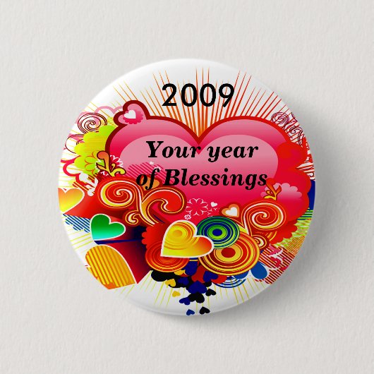 Badge Rond 5 Cm Année des bénédictions_Button_2009 par Elenne Boot (Devant)