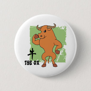 Badge Rond 5 Cm Année du cadeau de boeuf