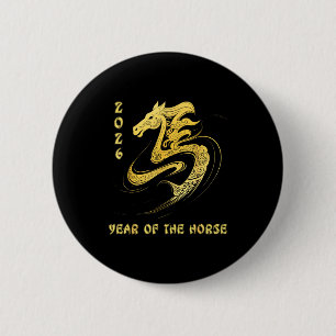 Badge Rond 5 Cm Année du Cheval 2026 Bonne année lunaire chinoise
