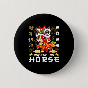 Badge Rond 5 Cm Année du cheval 2026 Nouvel An lunaire Nouvel An c