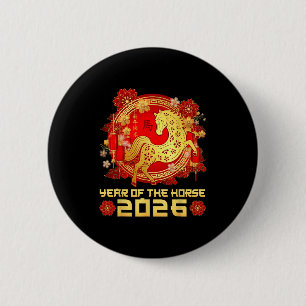 Badge Rond 5 Cm Année du cheval Bonne année lunaire chinoise 202