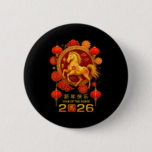 Badge Rond 5 Cm Année du cheval Bonne année lunaire chinoise 202