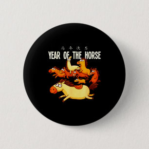 Badge Rond 5 Cm Année du cheval Nouvel An lunaire chinois 2026 Par