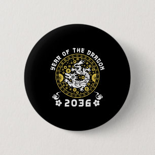 Badge Rond 5 Cm Année du Dragon 2036 Zodiaque Nouvel An lunaire ch