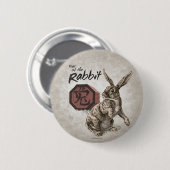 Badge Rond 5 Cm Année du lapin Zodiac chinois Art (Devant & derrière)
