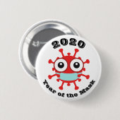 Badge Rond 5 Cm Année du masque (Devant & derrière)