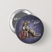 Badge Rond 5 Cm Année du Rat chinois Zodiac Art (Devant & derrière)