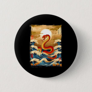 Badge Rond 5 Cm Année du Serpent 2025 Zodiaque Chinois Nouvel An L