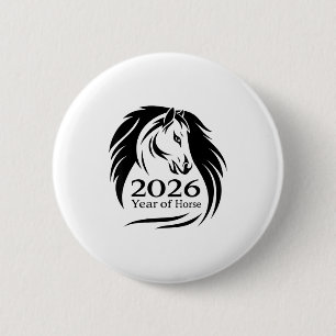 Badge Rond 5 Cm Année festive du cheval de feu 2026 Nouvel An chin