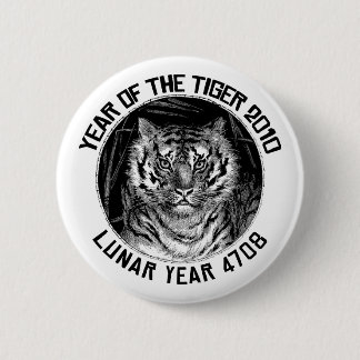 Badge Rond 5 Cm Année lunaire 4708 ans du tigre 2010
