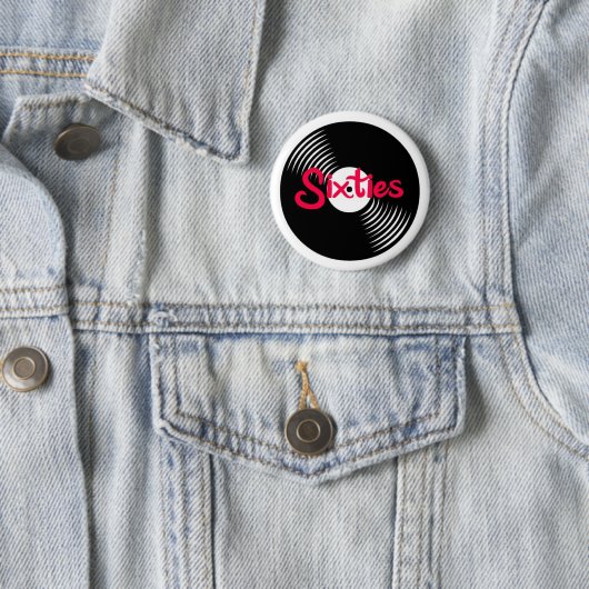 Badge Rond 5 Cm Années '60 LP (En situation)