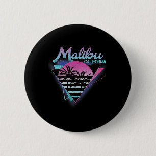 Badge Rond 5 Cm Années 70 80 En Californie Ville Malibu Surf