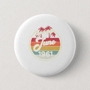 Badge Rond 5 Cm Années 80 vintages Juin 1961 60ème anniversaire Id