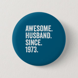 Badge Rond 5 Cm Années de Mariage Depuis 1973 52ème Noces