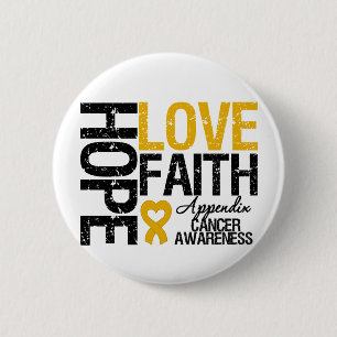 Badge Rond 5 Cm Annexe Cancer HOPE LOVE FOI