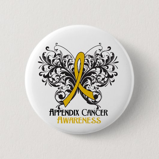 Badge Rond 5 Cm Annexe sur le papillon Sensibilisation au cancer (Devant)