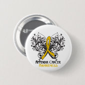 Badge Rond 5 Cm Annexe sur le papillon Sensibilisation au cancer (Devant & derrière)