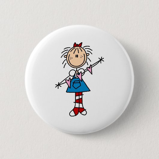 Badge Rond 5 Cm Annie avec le bouton de coeurs (Devant)