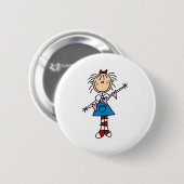 Badge Rond 5 Cm Annie avec le bouton de coeurs (Devant & derrière)