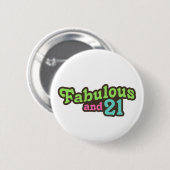 Badge Rond 5 Cm Anniversaire 21 ans (Devant & derrière)