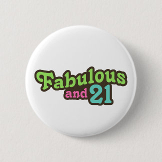 Badge Rond 5 Cm Anniversaire 21 ans