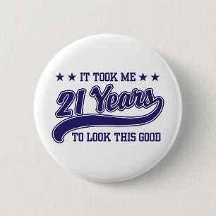Badge Rond 5 Cm Anniversaire 21 ans