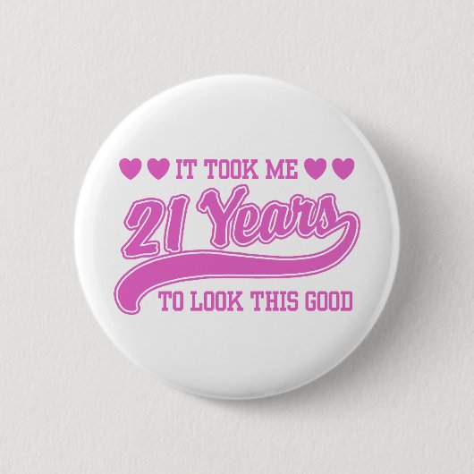 Badge Rond 5 Cm Anniversaire 21 ans (Devant)