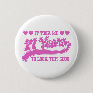 Badge Rond 5 Cm Anniversaire 21 ans
