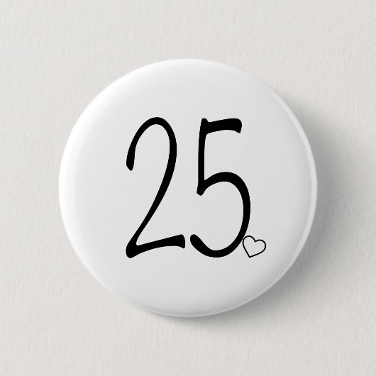 Badge Rond 5 Cm Anniversaire 25 ans (Devant)