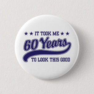 Badge Rond 5 Cm Anniversaire 60 ans