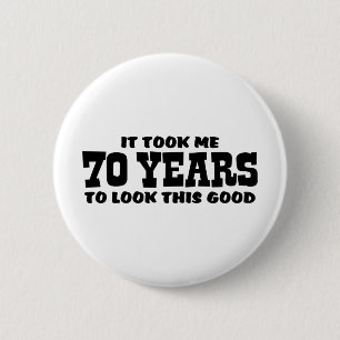 Badge Rond 5 Cm Anniversaire 70 ans