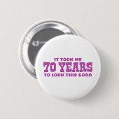 Badge Rond 5 Cm Anniversaire 70 ans (Devant & derrière)