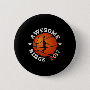 Badge Rond 5 Cm Anniversaire Bysketbyll Joueur stupéfiant depuis