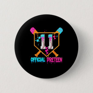 Badge Rond 5 Cm Anniversaire de 11 ans Baseball Crème glacée qui c