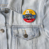 Badge Rond 5 Cm Anniversaire de camion de monstre 4ème (En situation)