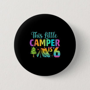 Badge Rond 5 Cm Anniversaire de enfant de camping 6 ans Camping 6e