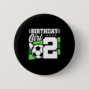 Badge Rond 5 Cm Anniversaire de football Fille de 2 ans T Shi de 2