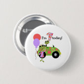 Badge Rond 5 Cm Anniversaire de grenouilles de mod ęr (Devant & derrière)