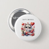 Badge Rond 5 Cm Anniversaire de Kitten Pilot (Devant & derrière)