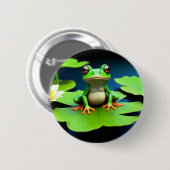Badge Rond 5 Cm Anniversaire de la grenouille adorable (Devant & derrière)
